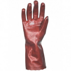 Gant pvc rouge lisse 35cms t9 1/2