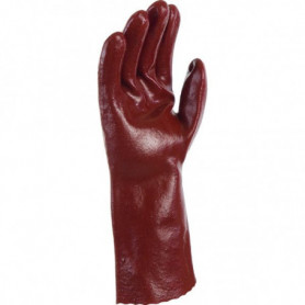 Gant pvc rouge rugueux 35cms