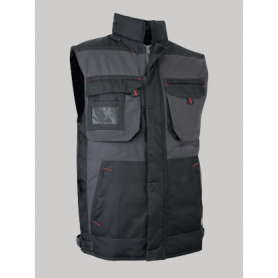 GILET BICOLORE SABLE C/P GRIS/NOIR T6 (TXXL)