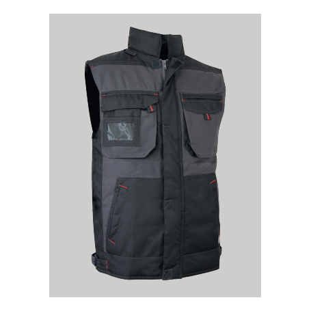 GILET BICOLORE SABLE C/P GRIS/NOIR T6 (TXXL)