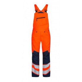 Cotte à bretelles safety stretch HV2 orange fluo/marine EJ court