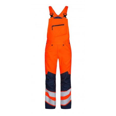 Cotte à bretelles safety stretch HV2 orange fluo/marine EJ court