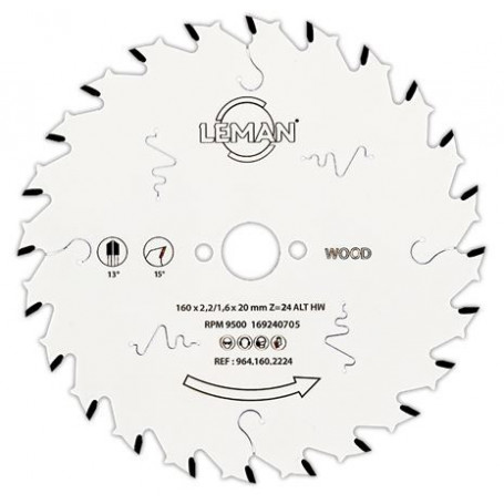 Lame scie circulaire carbure D230 AL30 24 dents