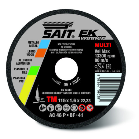 Disque de tronçonnage plat WINNER 125X1,6X22,23 AC 46P (vente par voite de 20)